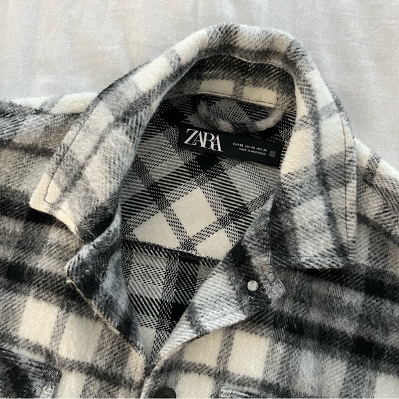 Zara Wool Plaid Shacket - Picture 2 of 5